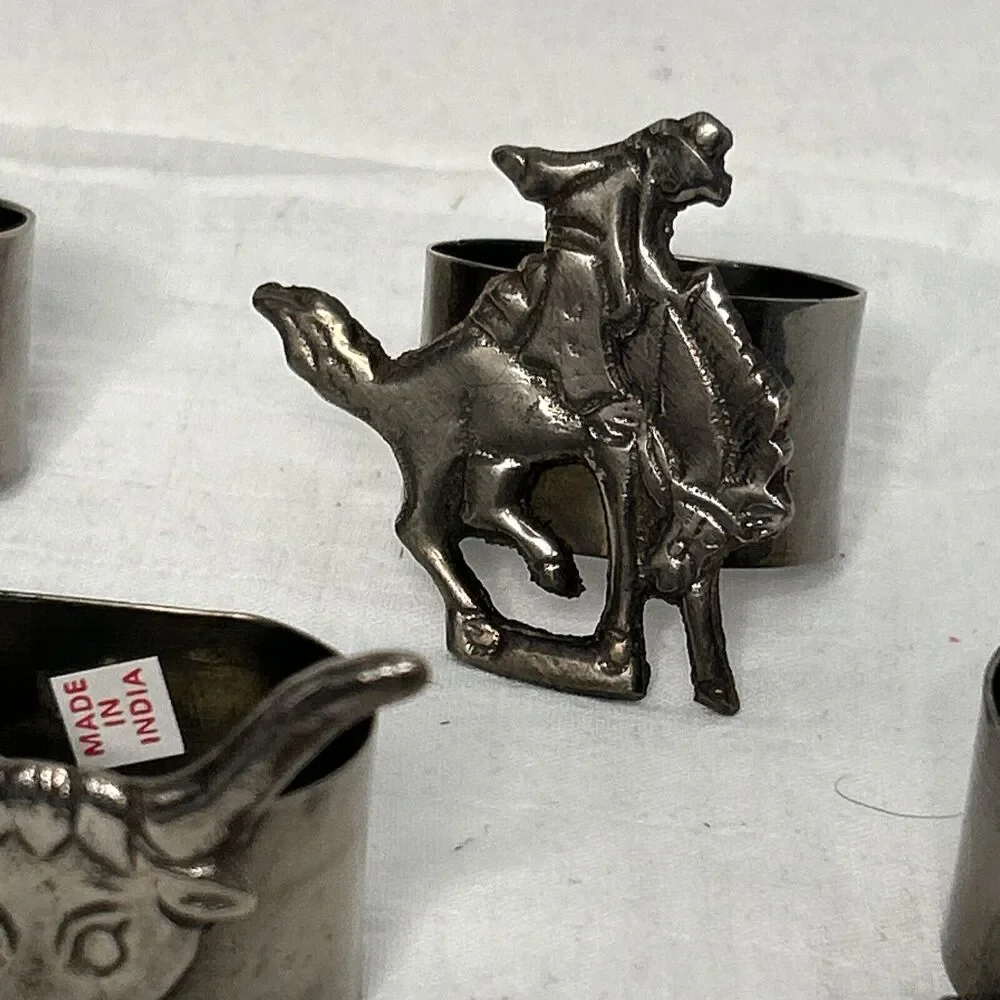 Western Theme Napkin 6 Holders Cactus Cowboy Hat Bronco Cowgirl Party Nashville